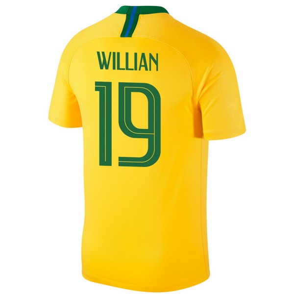 Camiseta Brasil 1ª Willian 2018 Amarillo